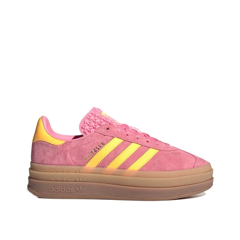 Adidas Women's Pink and Yellow Gazelle Sneakers